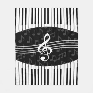 Couverture Polaire Clés élégantes de clef et de piano de note