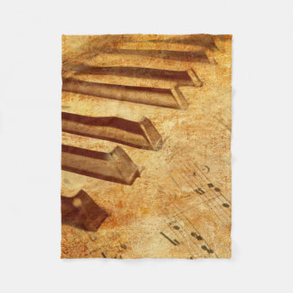 Couverture Polaire Clés grunges de piano de feuille de musique