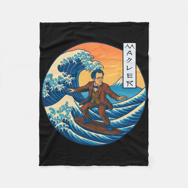 Couverture Polaire Clical Musician Mahler Ukiyo-e Surfing  (Devant)