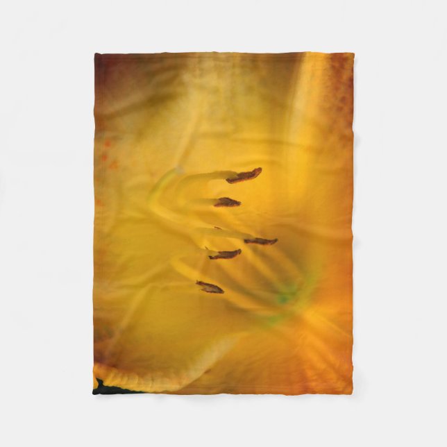 Couverture Polaire Closeuse à fleurs jaunes (Devant)