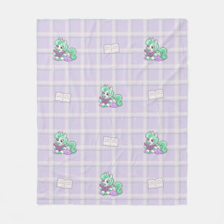 Couverture Polaire Clover Reading Licorne et Livres Motif Cozy