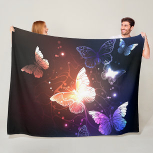 Couverture Polaire Clowing Night Butterflies