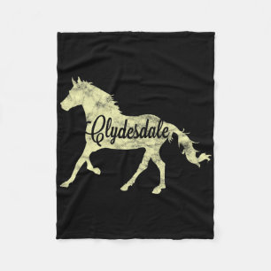Couverture Polaire Clydesdale Ébauche Cheval Pun Horseback équitation