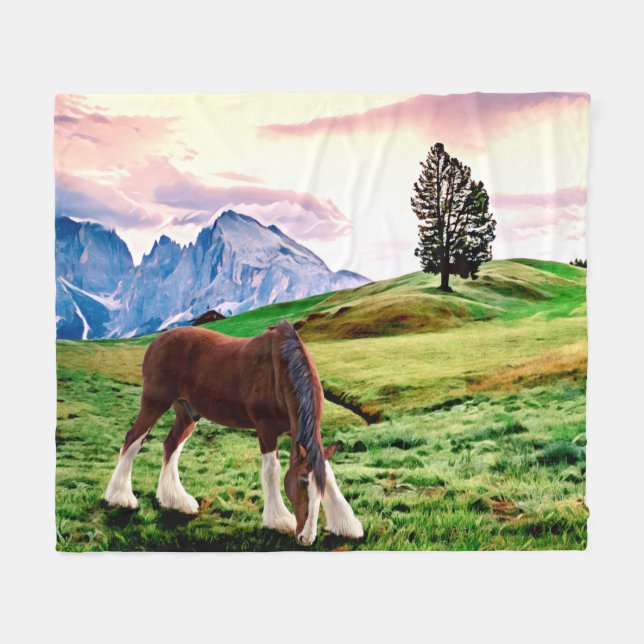Couverture Polaire Clydesdale Stallion (Devant (Horizontal))