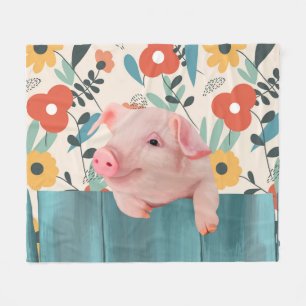 Couverture Polaire Cochon de bébé convivial   Bébé mignon animal