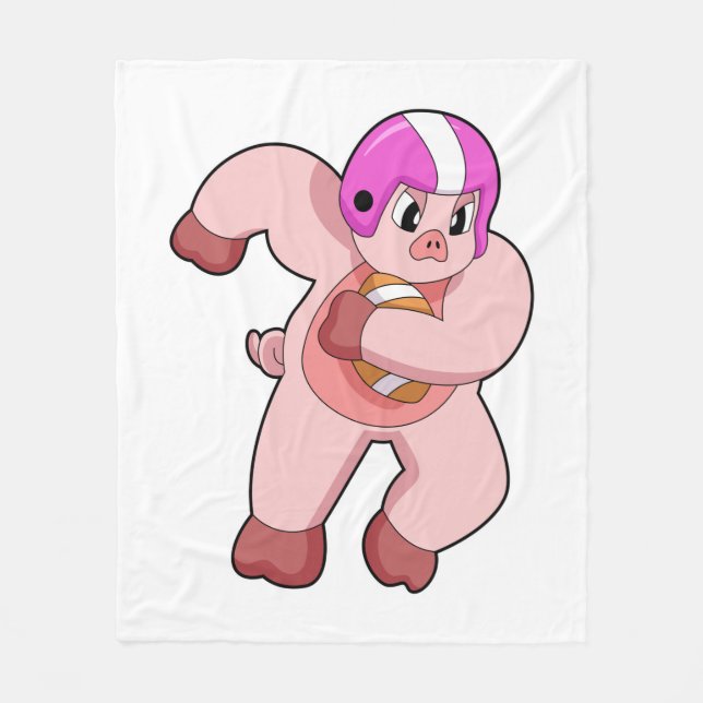 Couverture Polaire Cochon de football (Devant)