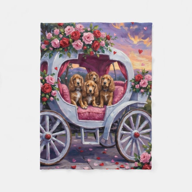 Couverture Polaire Cocker Spaniel Saint-Valentin  (Devant)