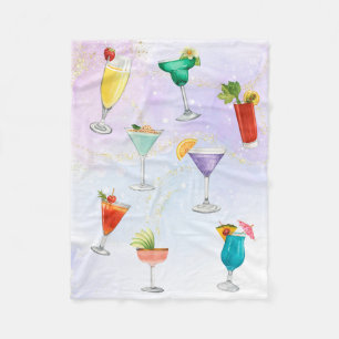 Couverture Polaire Cocktail d'arc-en-ciel lumineux boissons d'été cél
