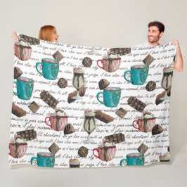Couverture Polaire Cocoa marshmallows chocolat chaud bonbons hiver