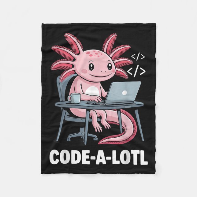 Couverture Polaire Code-alotl Funny Axolotl Tee Pour Programmeurs (Devant)