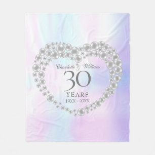Couverture Polaire Cœur de perle magnifique 30e anniversaire de maria