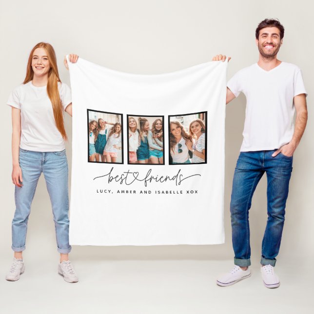 Couverture Polaire Coeur de script mignon moderne multi photo meilleu (En situation)