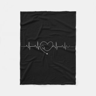 Couverture Polaire Coeur de soins infirmiers Médicale Stéthoscope Coe