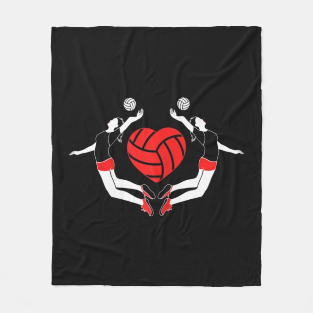 Couverture Polaire Coeur de volley-ball des joueurs de tir (Devant)