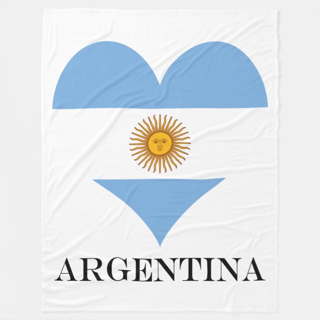 Couverture Polaire Coeur du drapeau argentin (Devant)