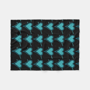 Couverture Polaire Coeur et flèche-Marine-Turquoise