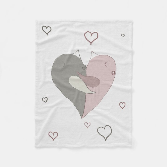 Couverture Polaire Coeur Inséparable (Devant)