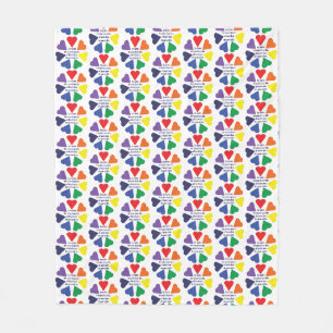 Couverture Polaire Coeurs arc-en-ciel