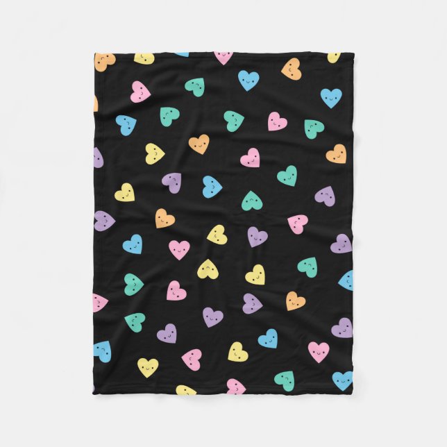 Couverture Polaire Coeurs de bonbons de goth Pastel de Kawaii (Devant)