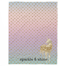 Coeurs de Parties scintillant d'or Unicorn Confett