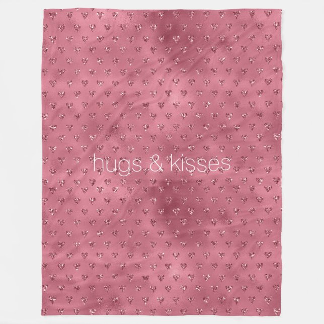 Couverture Polaire Coeurs de Parties scintillant rouge brillant (Devant)
