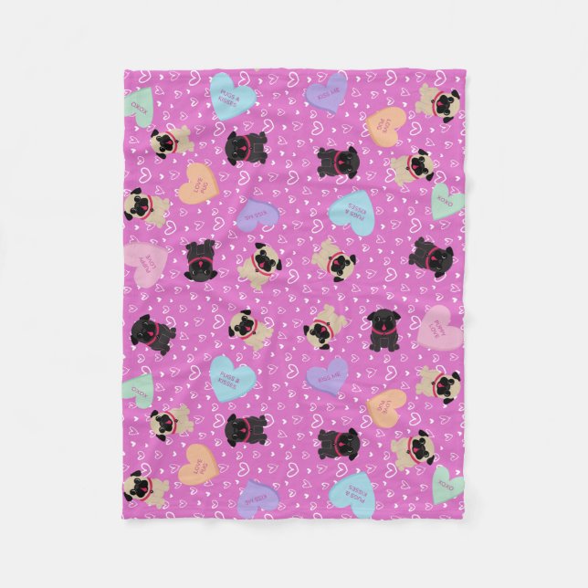 Couverture Polaire Coeurs de sucrerie de Valentine de carlin (Devant)