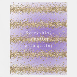 Couverture Polaire Coeurs d'or Sparkle Purple Parties scintillant cit