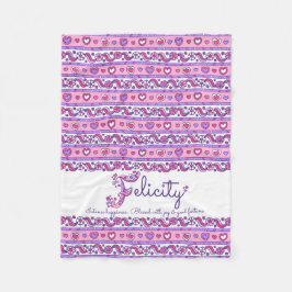Couverture Polaire Coeurs et fleurs lettre F Nom Felicity signifiant