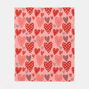 Couverture Polaire Cœurs mignons et fantaisistes
