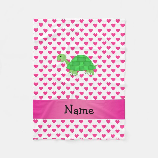Couverture Polaire Coeurs mignons nommés personnalisés de rose de (Devant)