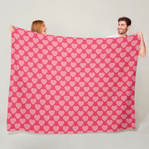 Couverture Polaire Coeurs roses mignons Motif sur rose