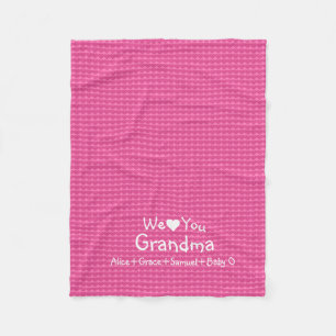 Couverture Polaire Coeurs roses "We Love You" Personnalisé