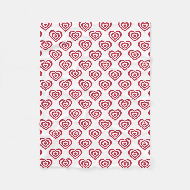 Couverture Polaire Coeurs rouges (Devant)