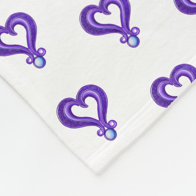 Couverture Polaire Cœurs violets (Coin)