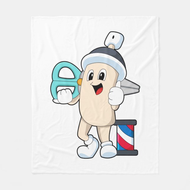 Couverture Polaire Coiffeur avec ciseaux (Devant)