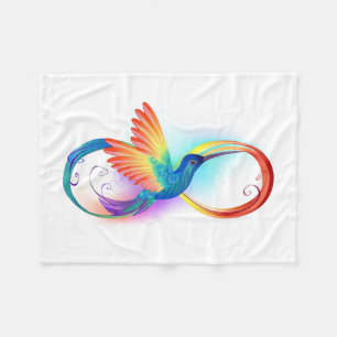Couverture Polaire Colibri arc-en-ciel avec symbole Infinity
