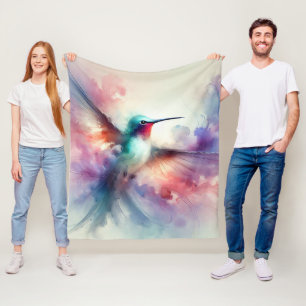Couverture Polaire Colibri gracieux en aquarelle