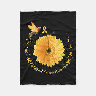 Couverture Polaire Colibri Jaune Tournesol Sensibilisation au Cancer