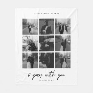 Couverture Polaire Collage de 9 photos de couple pour l'anniversaire