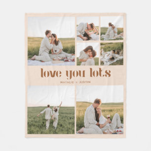Couverture Polaire Collage de couple moderne beige 7 photos