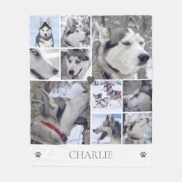 Couverture Polaire Collage de photos d'animaux pour amateur de chiens