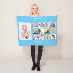 Couverture Polaire Collage de photos de bébés garçons Garder l'amo