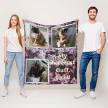 Collage de photos de chat fleur violette Plaid