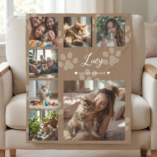 Couverture Polaire Collage de photos de chats personnalisé pour chats