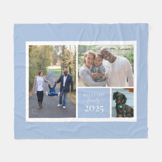 Couverture Polaire Collage de photos de famille (Devant (Horizontal))