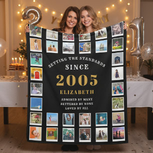 Couverture Polaire Collage de photos de famille pour les 21 ans 32 ph