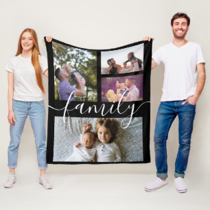 Couverture Polaire Collage de photos Famille personnalisée do-it-your