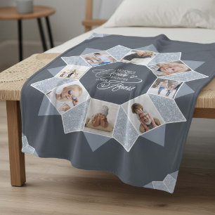 Couverture Polaire Collage de photos souvenirs Blue ID1016