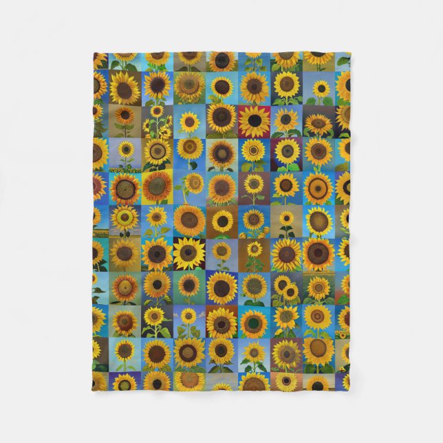 Couverture Polaire Collage des tournesols (Devant)