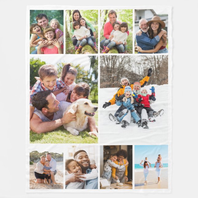 Couverture Polaire Collage photo 10 images (Devant)